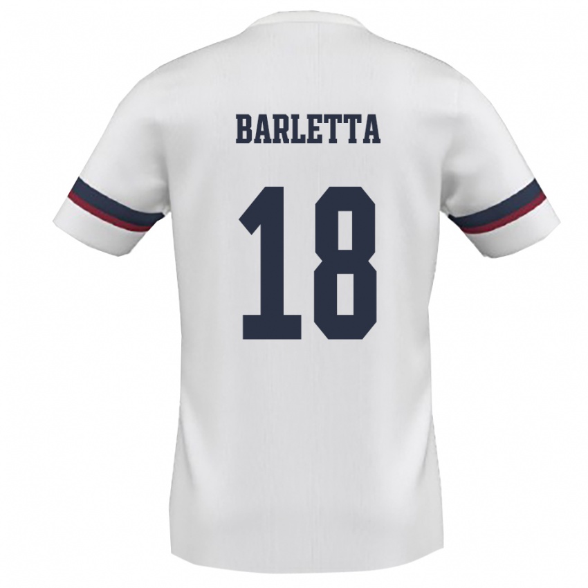 גברים Emanuele Barletta #18 לבן אדום הרחק ג'רזי 2025/26 חולצה קצרה