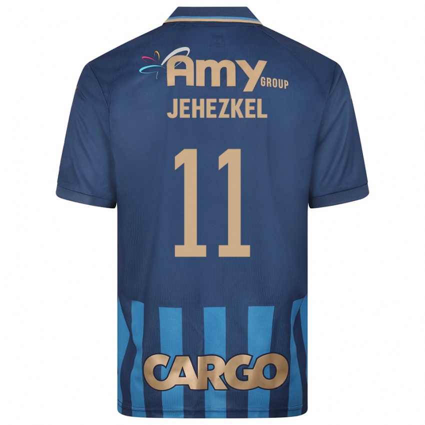 גברים שגיב יחזקאל #11 כחול נייבי כחול הרחק ג'רזי 2025/26 חולצה קצרה