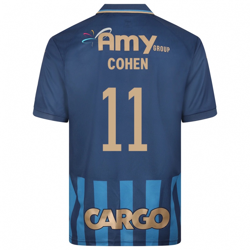 גברים יונתן כהן #11 כחול נייבי כחול הרחק ג'רזי 2025/26 חולצה קצרה