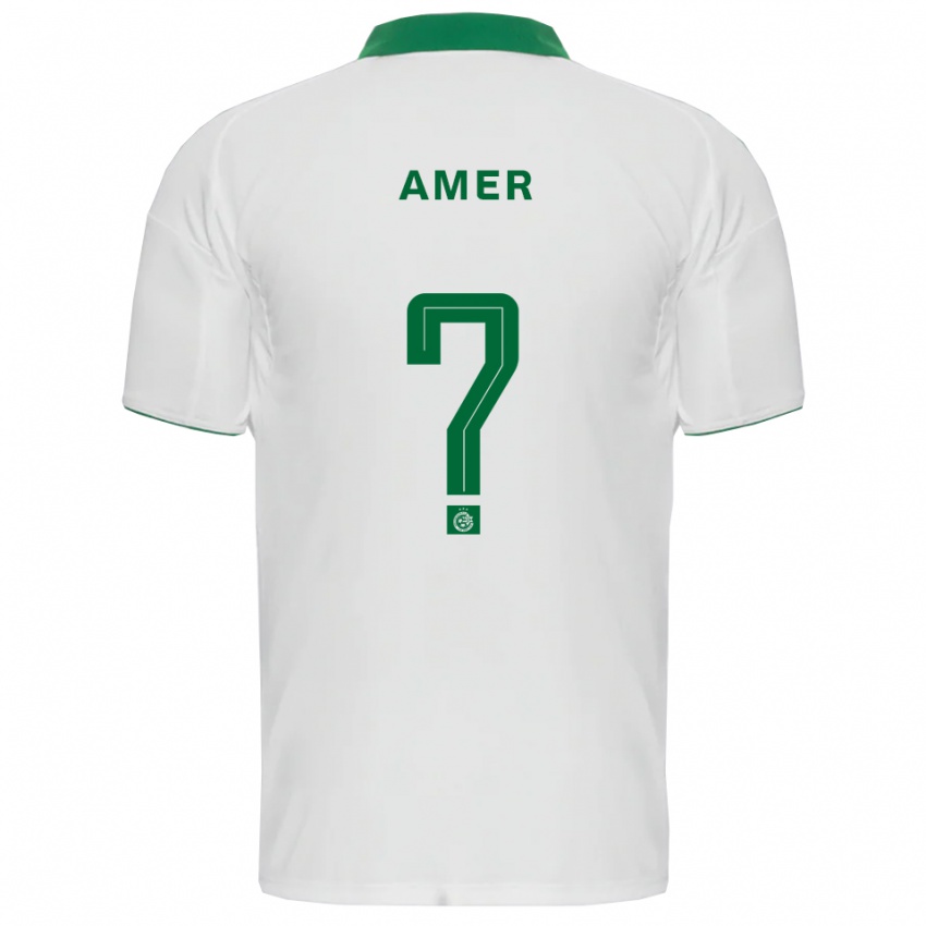 גברים מוחמד עאמר #0 לבן ירוק הרחק ג'רזי 2025/26 חולצה קצרה