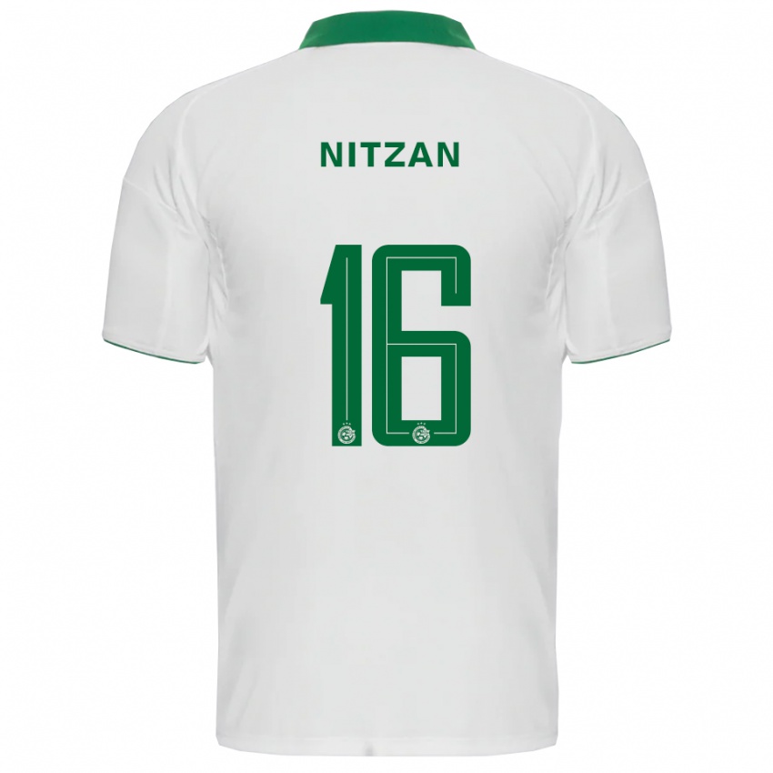 גברים איתמר ניצן #16 לבן ירוק הרחק ג'רזי 2025/26 חולצה קצרה