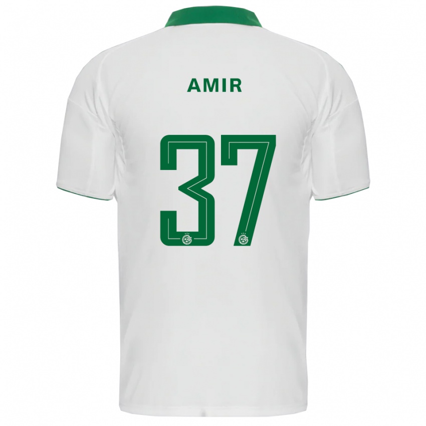 גברים אלעד אמיר #37 לבן ירוק הרחק ג'רזי 2025/26 חולצה קצרה