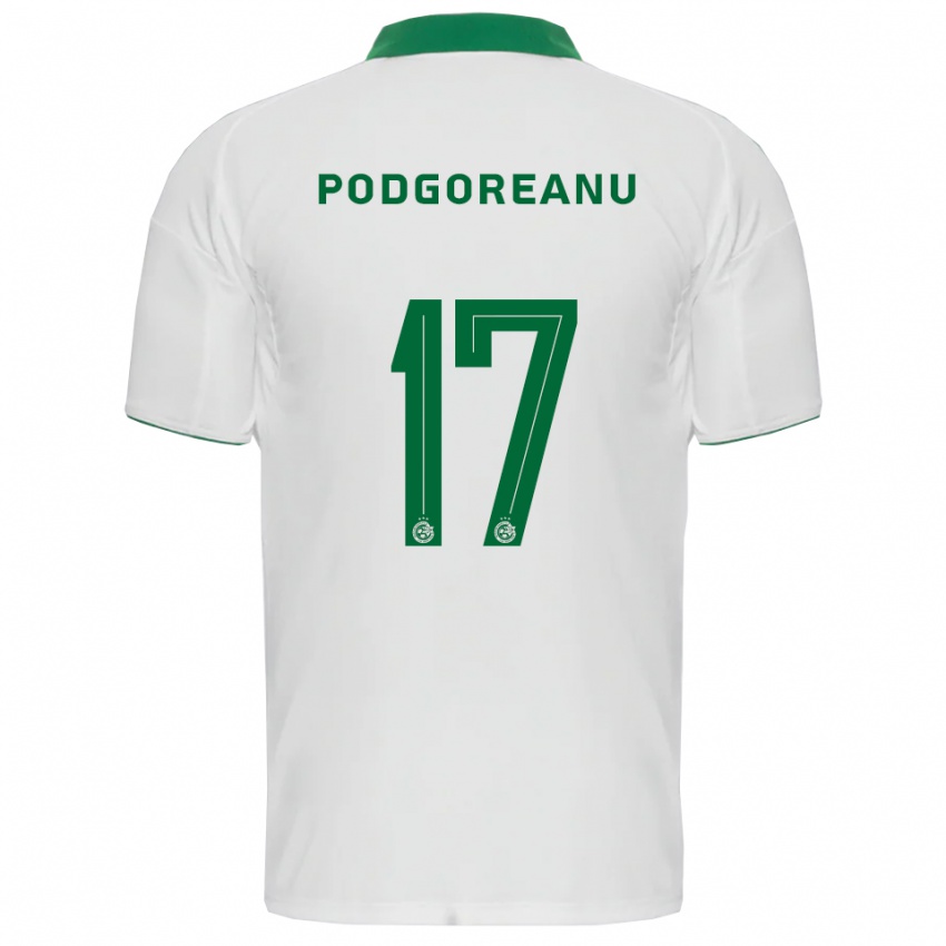 גברים סוף פודגוראנו #17 לבן ירוק הרחק ג'רזי 2025/26 חולצה קצרה