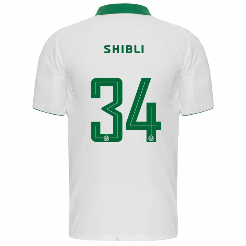 גברים חמזה שיבלי #34 לבן ירוק הרחק ג'רזי 2025/26 חולצה קצרה