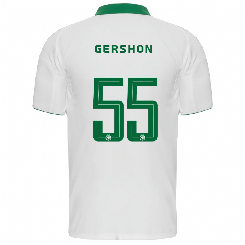 גברים רמי גרשון #55 לבן ירוק הרחק ג'רזי 2025/26 חולצה קצרה
