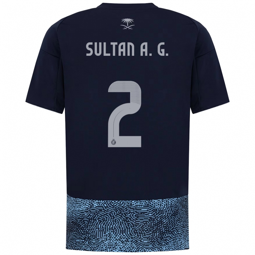 גברים סולטן אלגנאם #2 כחול נייבי תכלת הרחק ג'רזי 2025/26 חולצה קצרה