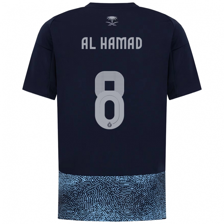 גברים Sara Al-Hamad #8 כחול נייבי תכלת הרחק ג'רזי 2025/26 חולצה קצרה