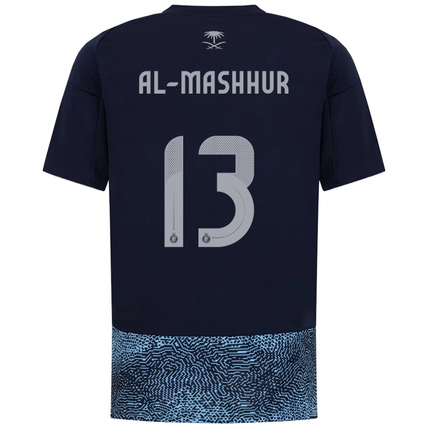 גברים Fawaz Al-Mashhur #13 כחול נייבי תכלת הרחק ג'רזי 2025/26 חולצה קצרה