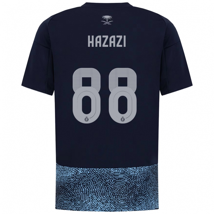 גברים באסאם עבדולה ב. חזאזי #88 כחול נייבי תכלת הרחק ג'רזי 2025/26 חולצה קצרה