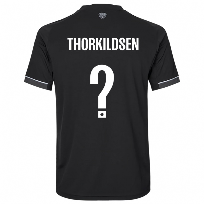 גברים Elias Thorkildsen #0 שחור לבן הרחק ג'רזי 2025/26 חולצה קצרה