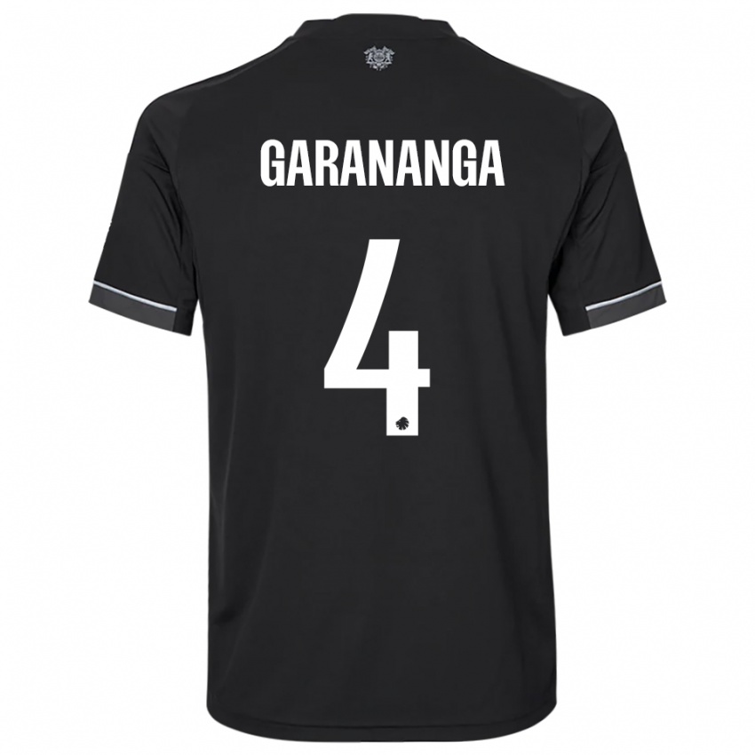 גברים Munashe Garananga #4 שחור לבן הרחק ג'רזי 2025/26 חולצה קצרה