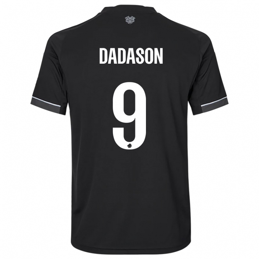 גברים Viktor Dadason #9 שחור לבן הרחק ג'רזי 2025/26 חולצה קצרה