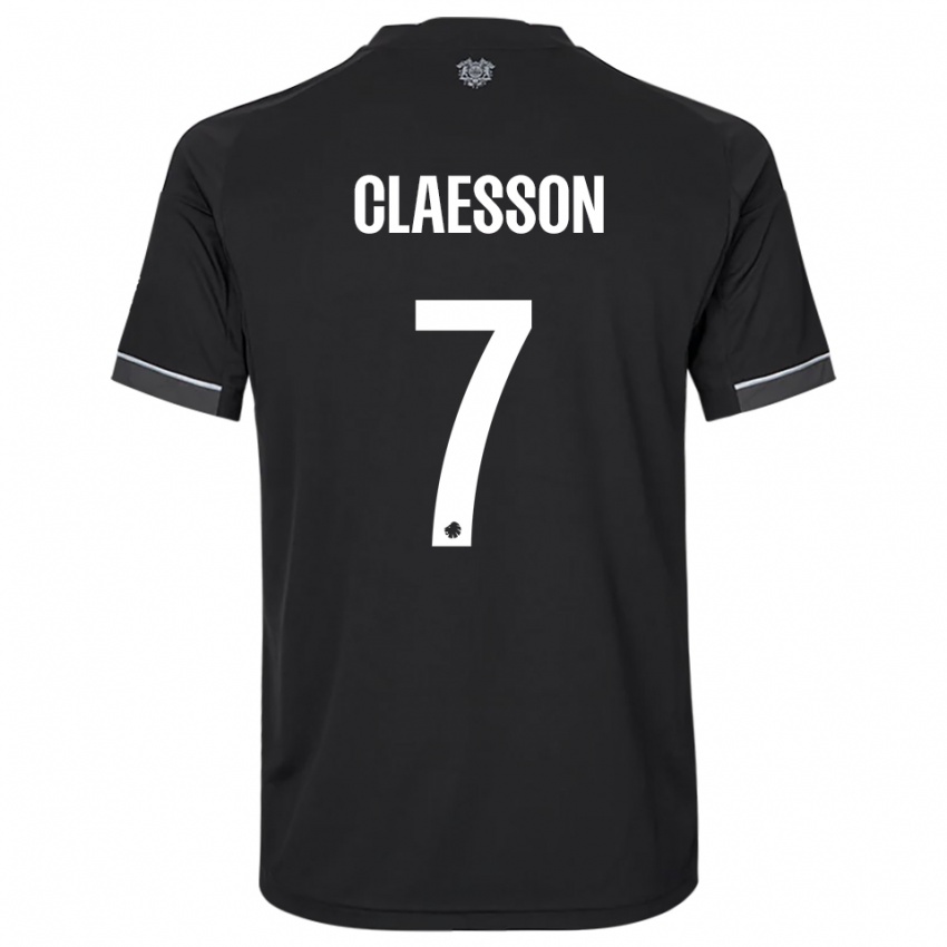 גברים יקטור קלאסון #7 שחור לבן הרחק ג'רזי 2025/26 חולצה קצרה
