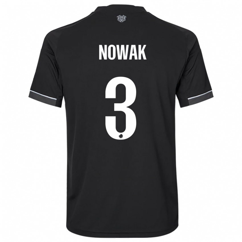 גברים Julie Nowak #3 שחור לבן הרחק ג'רזי 2025/26 חולצה קצרה