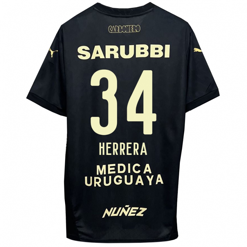 גברים Nahuel Herrera #34 שחור זהב הרחק ג'רזי 2025/26 חולצה קצרה