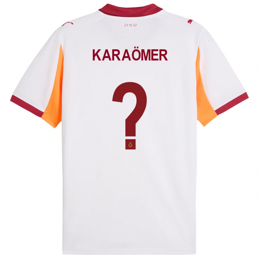 גברים Arda Karaömer #0 לבן אדום הרחק ג'רזי 2025/26 חולצה קצרה