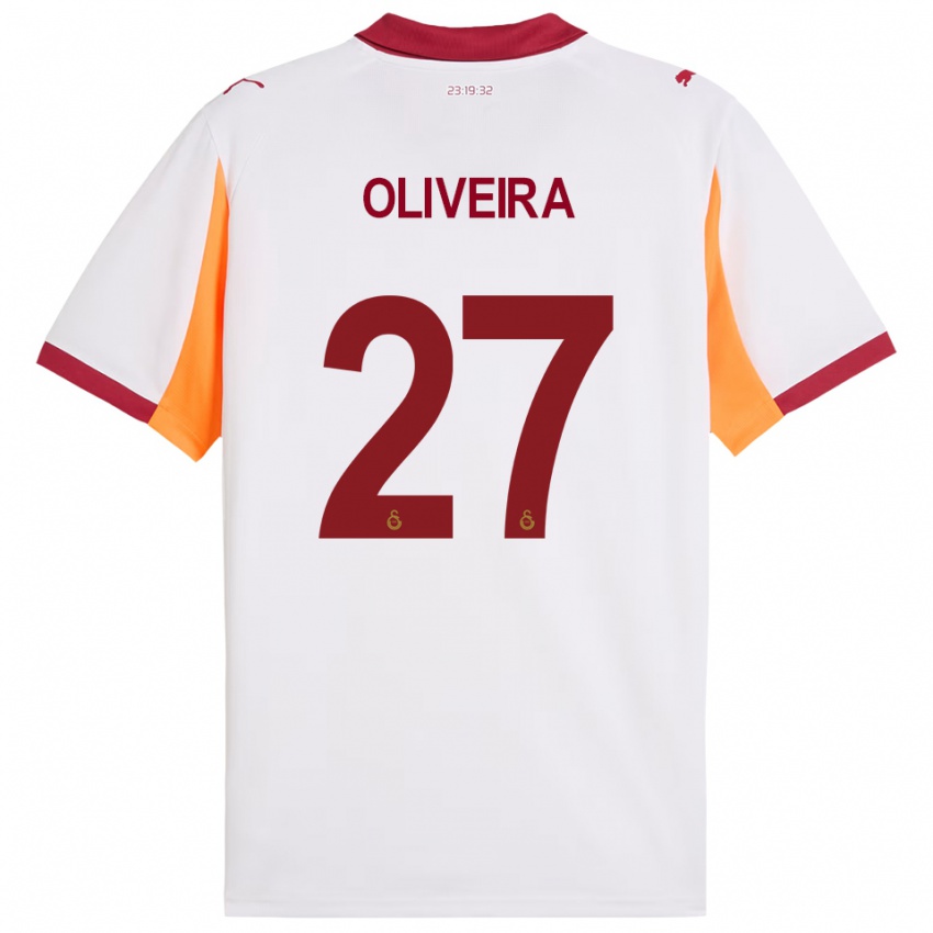 גברים סרז'יו אוליביירה #27 לבן אדום הרחק ג'רזי 2025/26 חולצה קצרה