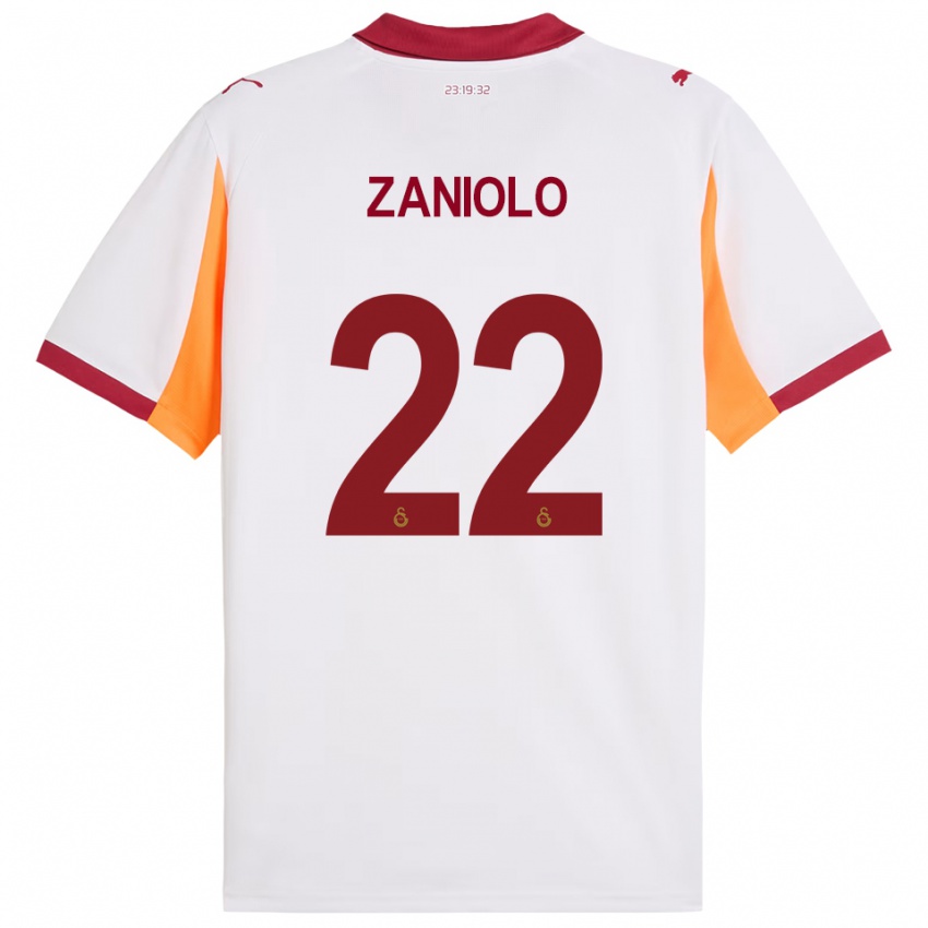 גברים ניקולו זניולו #22 לבן אדום הרחק ג'רזי 2025/26 חולצה קצרה
