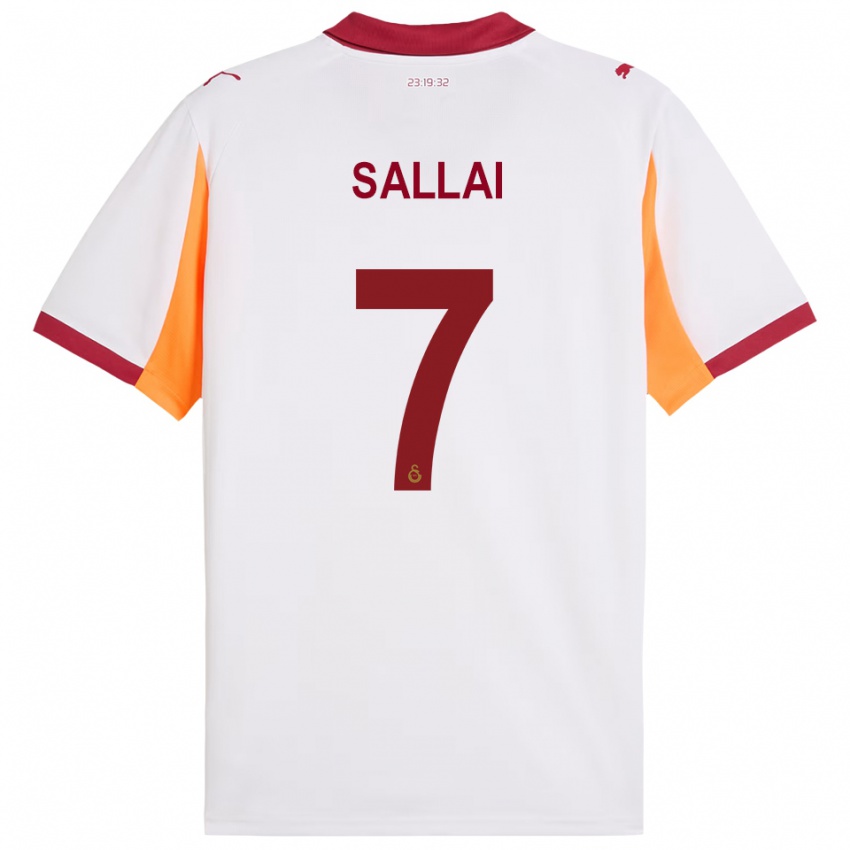 גברים רולנד שלאי #7 לבן אדום הרחק ג'רזי 2025/26 חולצה קצרה