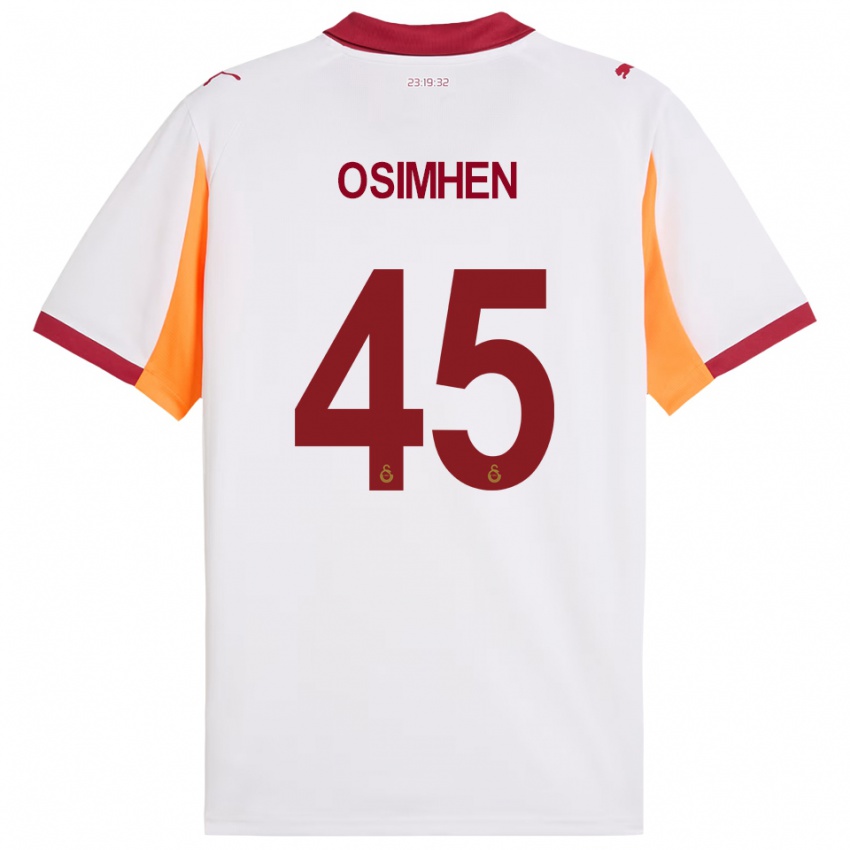 גברים ויקטור אוסימן #45 לבן אדום הרחק ג'רזי 2025/26 חולצה קצרה