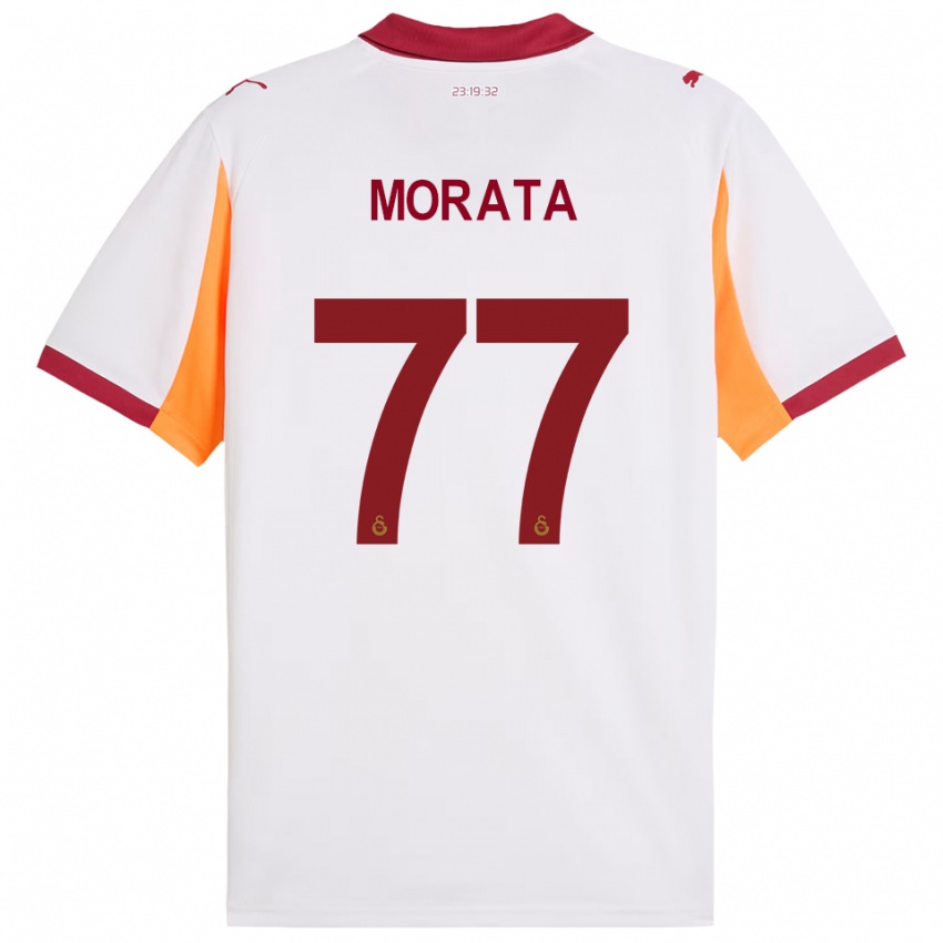 גברים אלברו מוראטה #77 לבן אדום הרחק ג'רזי 2025/26 חולצה קצרה