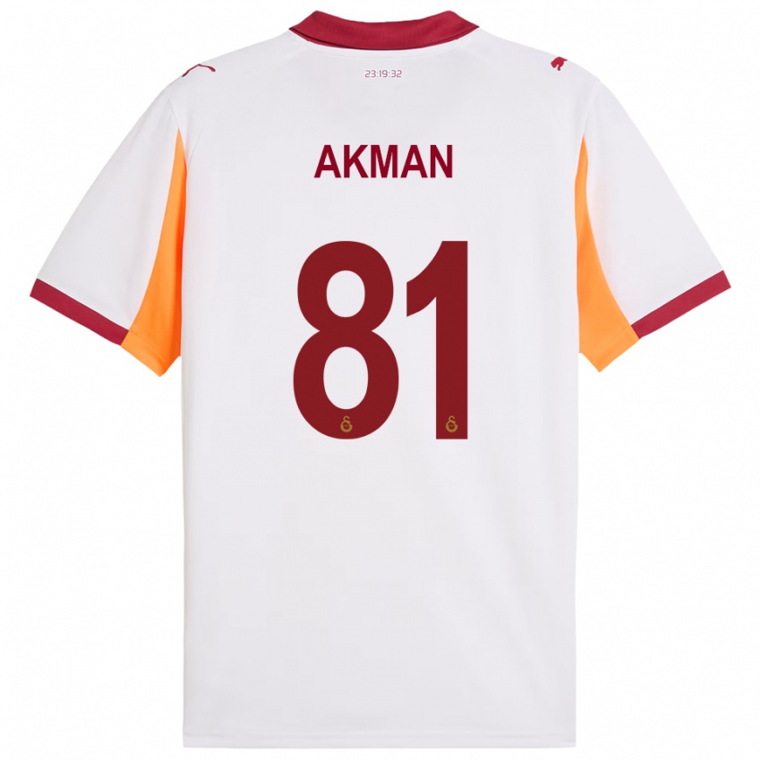 גברים חאמזה אקמן #81 לבן אדום הרחק ג'רזי 2025/26 חולצה קצרה