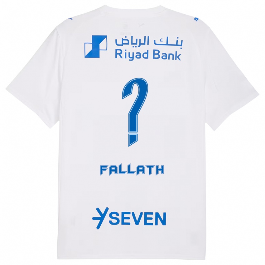 גברים Fahad Fallath #0 לבן כחול הרחק ג'רזי 2025/26 חולצה קצרה