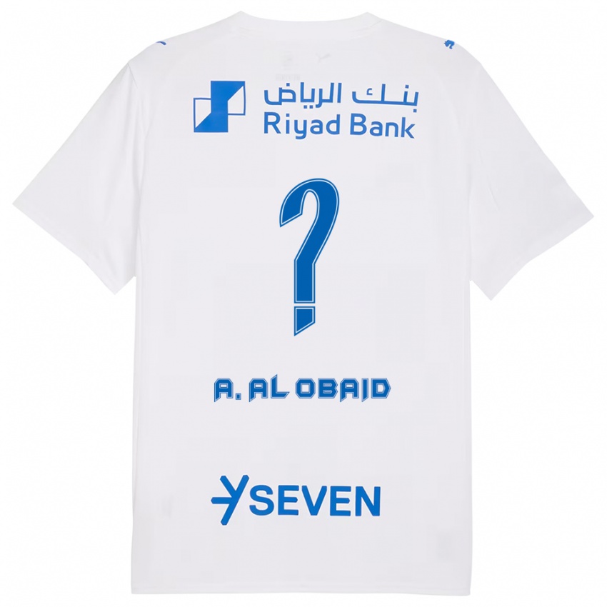 גברים עבדולרחמן אל-עובייד #0 לבן כחול הרחק ג'רזי 2025/26 חולצה קצרה