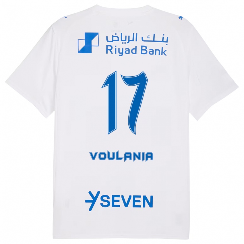 גברים Claudia Voulania #17 לבן כחול הרחק ג'רזי 2025/26 חולצה קצרה