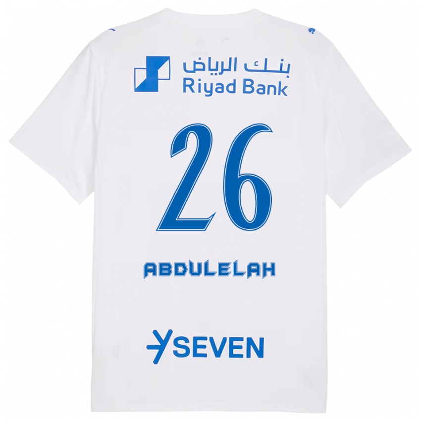 גברים עבד אל-אילה אל-מאלכי #26 לבן כחול הרחק ג'רזי 2025/26 חולצה קצרה