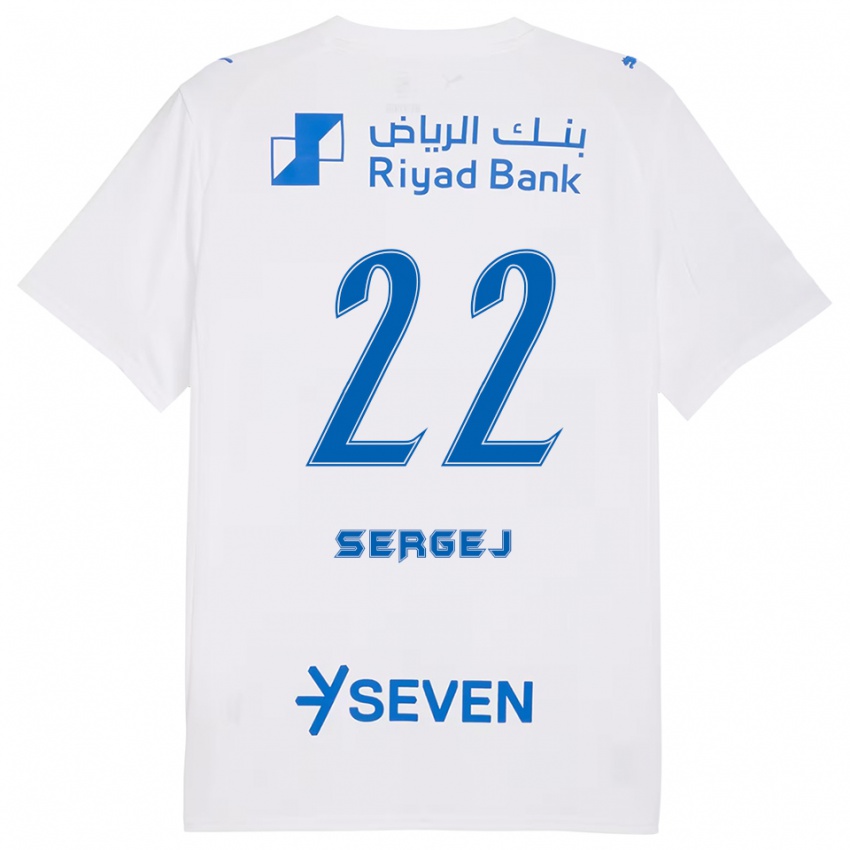 גברים סרגיי מילינקוביץ'-סאביץ' #22 לבן כחול הרחק ג'רזי 2025/26 חולצה קצרה