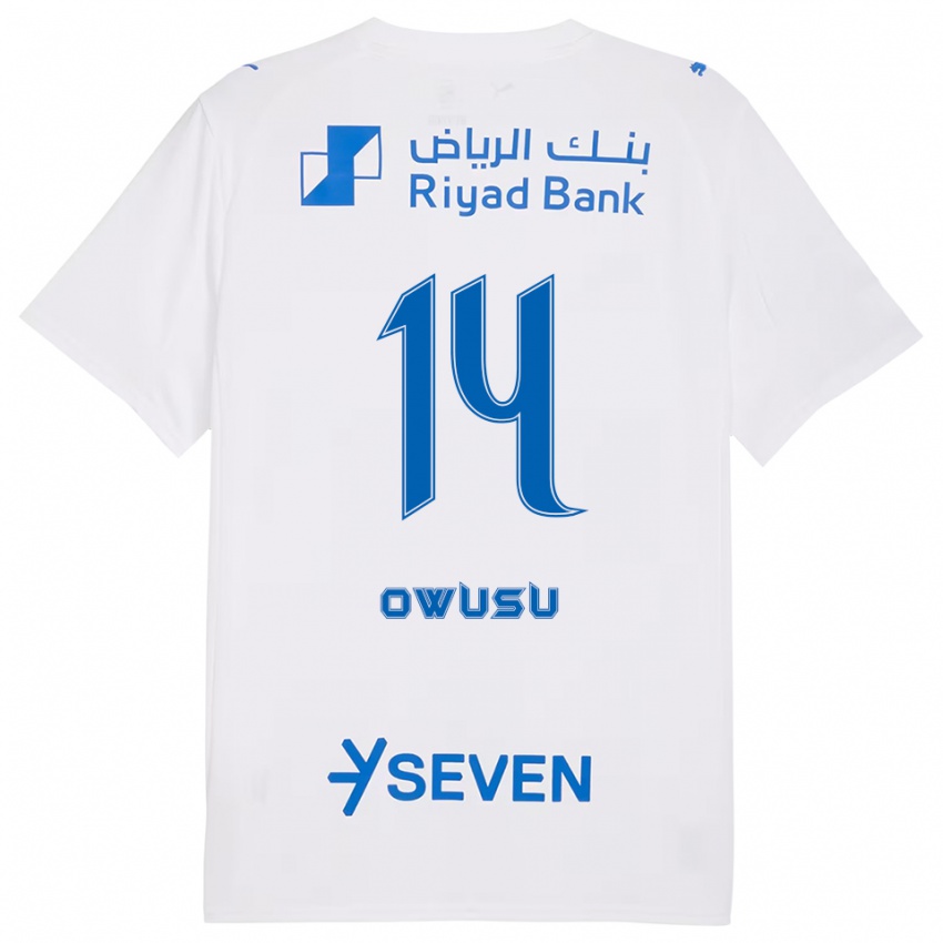 גברים Mavis Owusu #14 לבן כחול הרחק ג'רזי 2025/26 חולצה קצרה