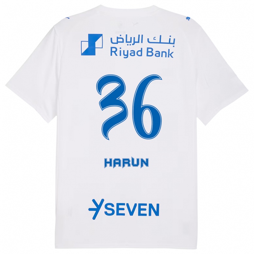 גברים Saud Harun #36 לבן כחול הרחק ג'רזי 2025/26 חולצה קצרה