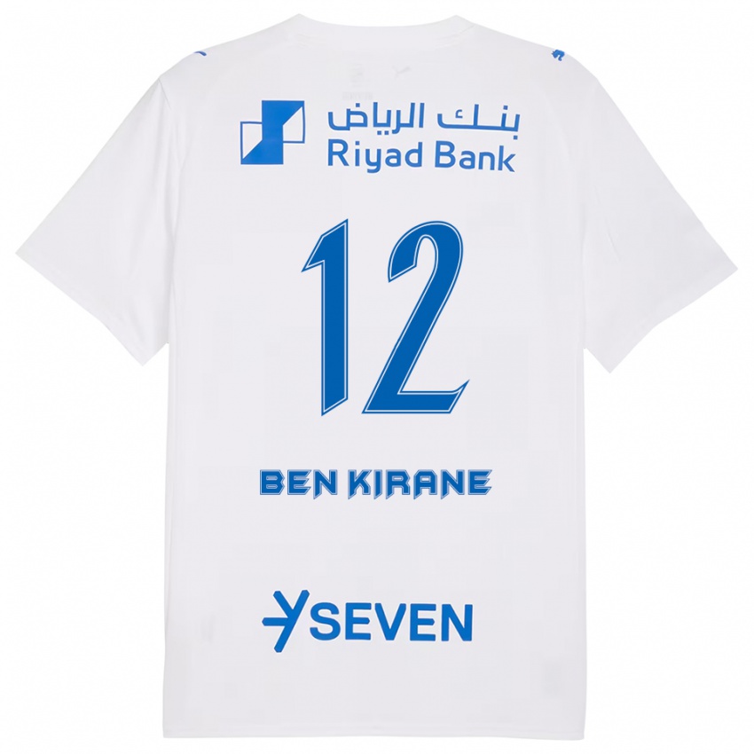 גברים Mariam Ben Kirane #12 לבן כחול הרחק ג'רזי 2025/26 חולצה קצרה