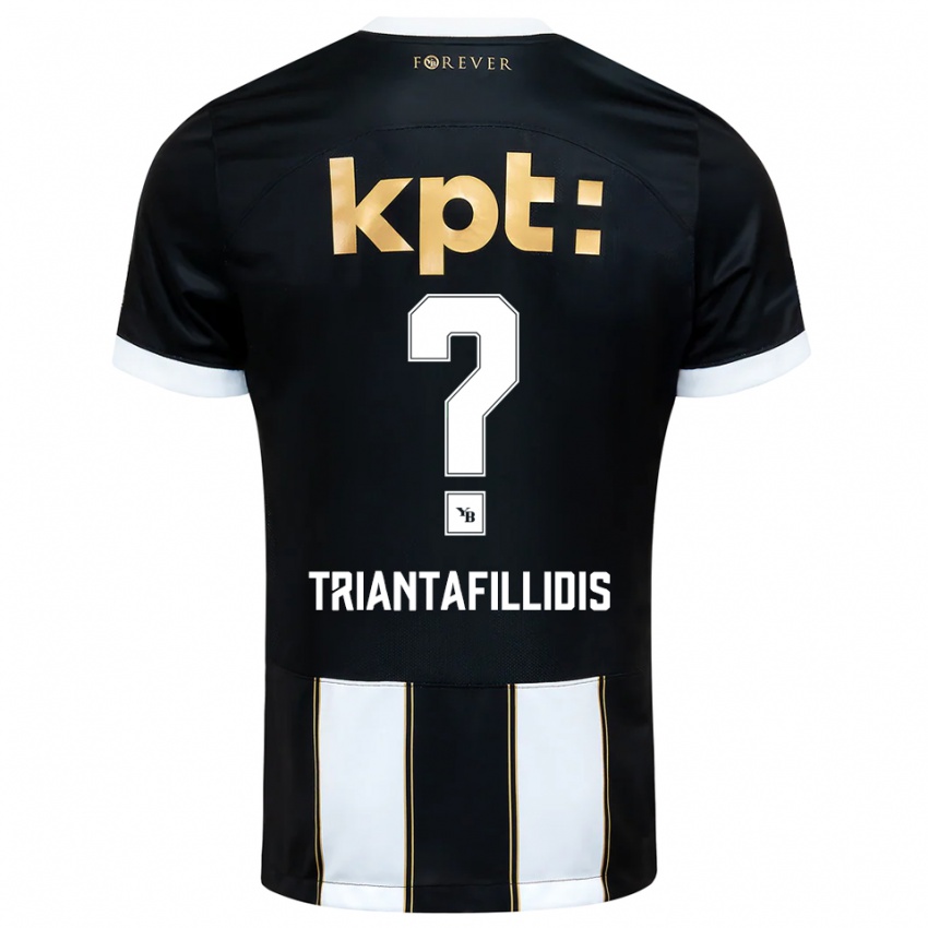 גברים נווין טריאנטאפילידיס #0 שחור לבן הרחק ג'רזי 2025/26 חולצה קצרה