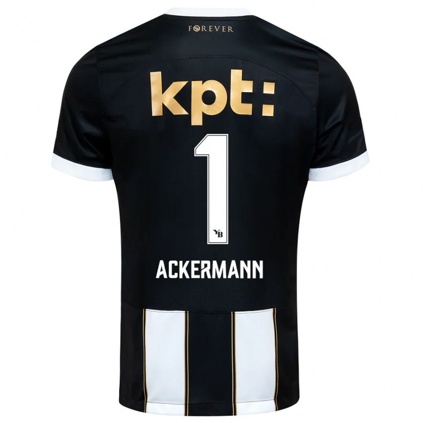 גברים ג׳ארה אקרמן #1 שחור לבן הרחק ג'רזי 2025/26 חולצה קצרה