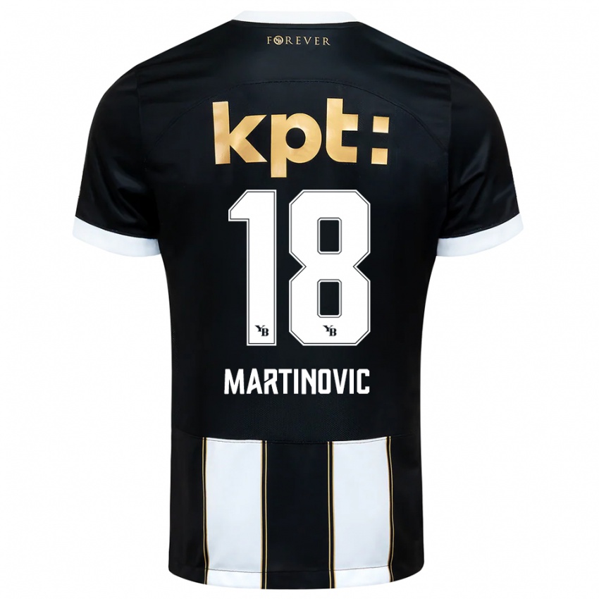 גברים דניס מרטינוביץ׳ #18 שחור לבן הרחק ג'רזי 2025/26 חולצה קצרה
