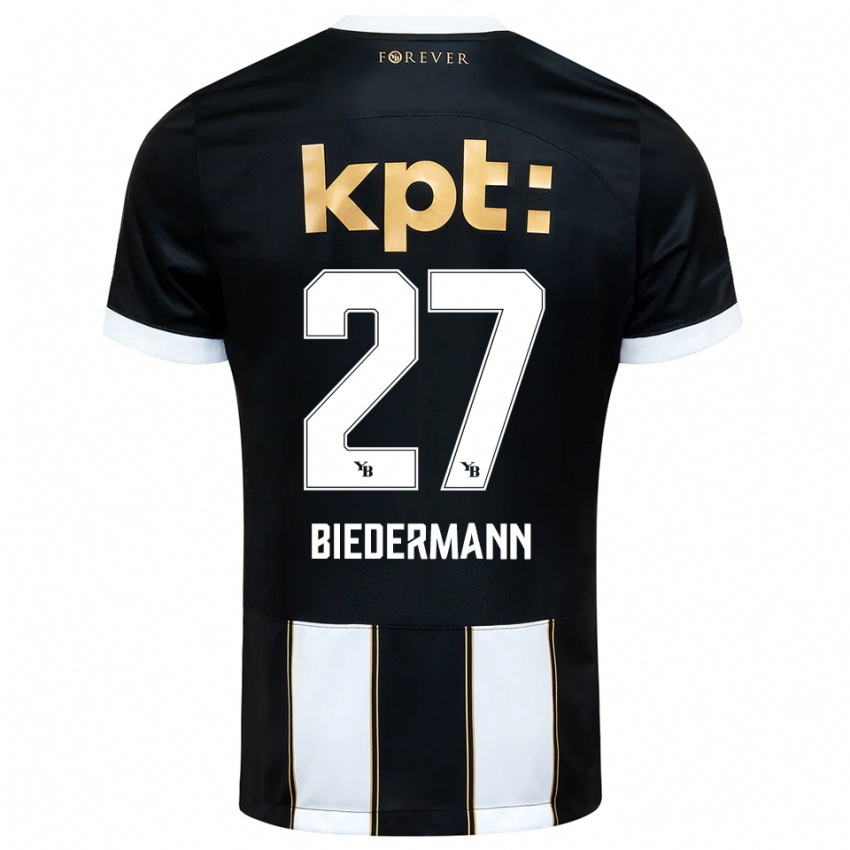 גברים תמרה בידרמן #27 שחור לבן הרחק ג'רזי 2025/26 חולצה קצרה