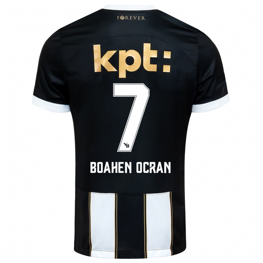 גברים Bright Boahen Ocran #7 שחור לבן הרחק ג'רזי 2025/26 חולצה קצרה