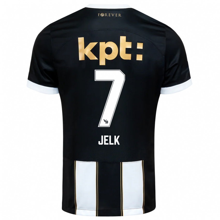 גברים Jano Jelk #7 שחור לבן הרחק ג'רזי 2025/26 חולצה קצרה