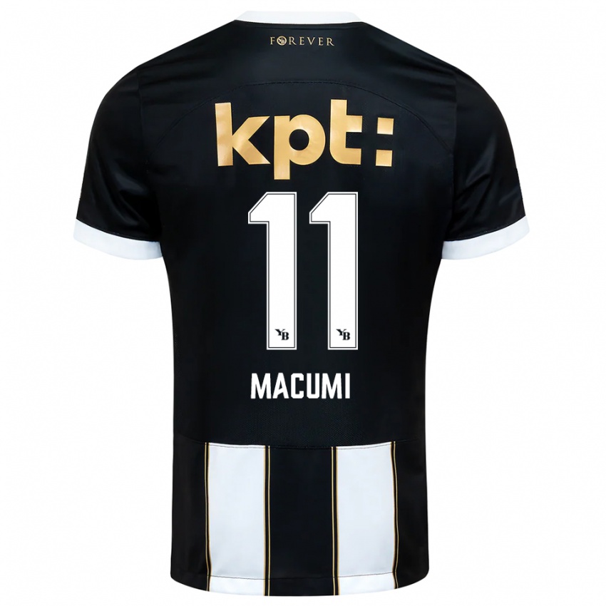 גברים Loris Macumi #11 שחור לבן הרחק ג'רזי 2025/26 חולצה קצרה