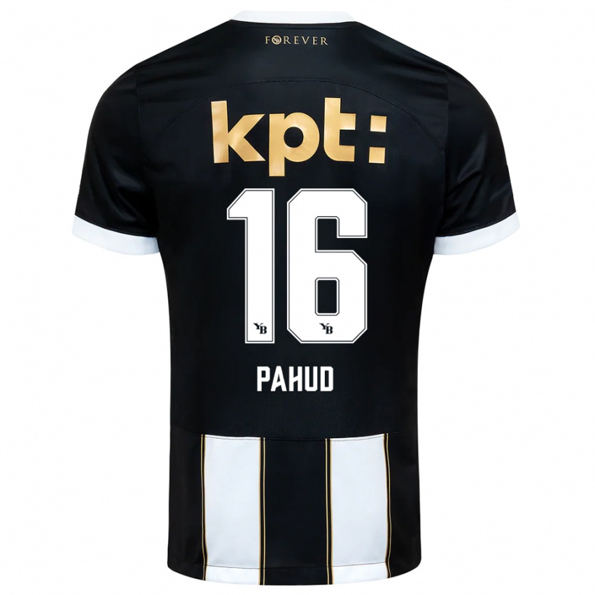 גברים Ciril Pahud #16 שחור לבן הרחק ג'רזי 2025/26 חולצה קצרה