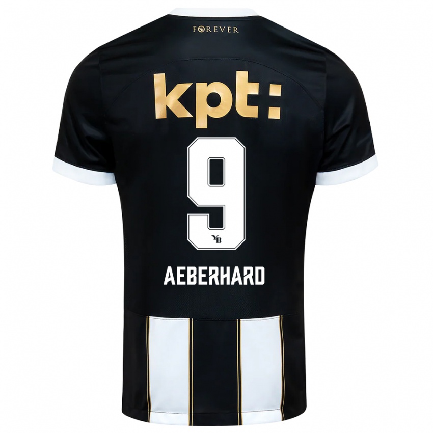 גברים Ben Aeberhard #9 שחור לבן הרחק ג'רזי 2025/26 חולצה קצרה