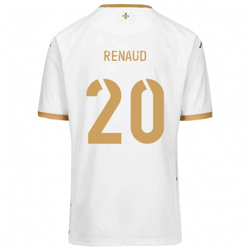 גברים Tom Renaud #20 לבן זהב הרחק ג'רזי 2025/26 חולצה קצרה