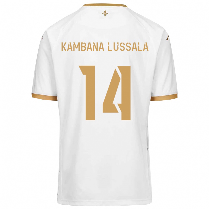 גברים Francisco Kambana Lussala #14 לבן זהב הרחק ג'רזי 2025/26 חולצה קצרה