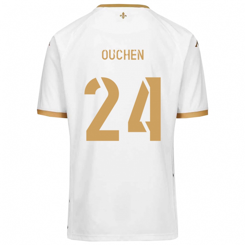 גברים עלי אושן #24 לבן זהב הרחק ג'רזי 2025/26 חולצה קצרה