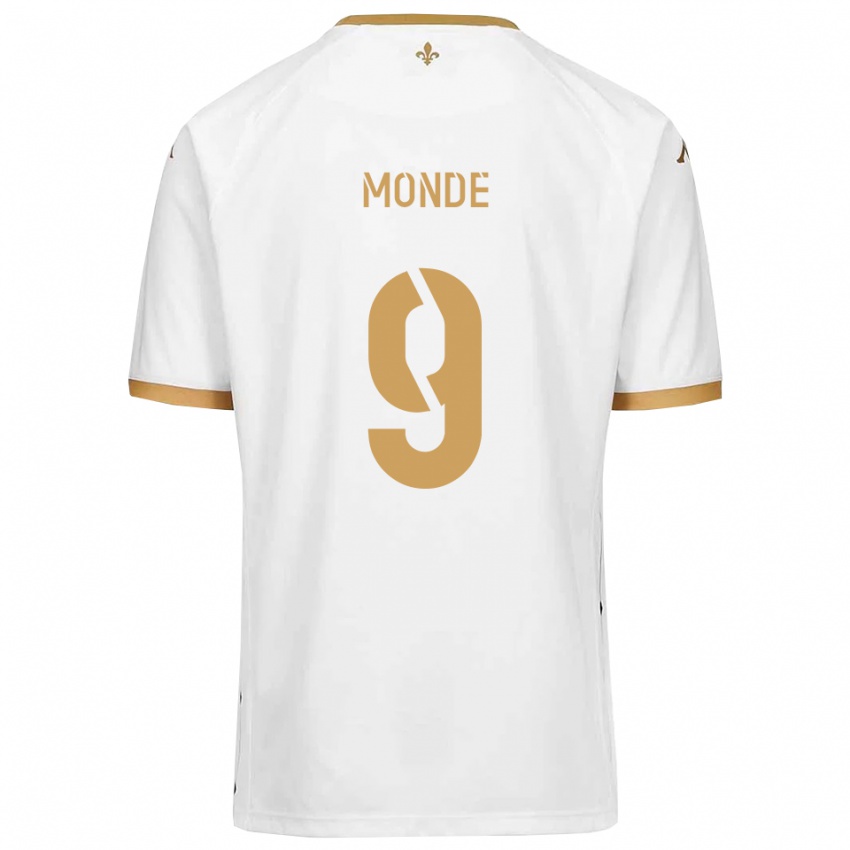 גברים Alex Monde #9 לבן זהב הרחק ג'רזי 2025/26 חולצה קצרה