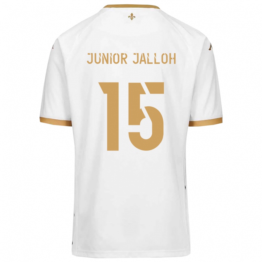 גברים Abubakar Junior Jalloh #15 לבן זהב הרחק ג'רזי 2025/26 חולצה קצרה