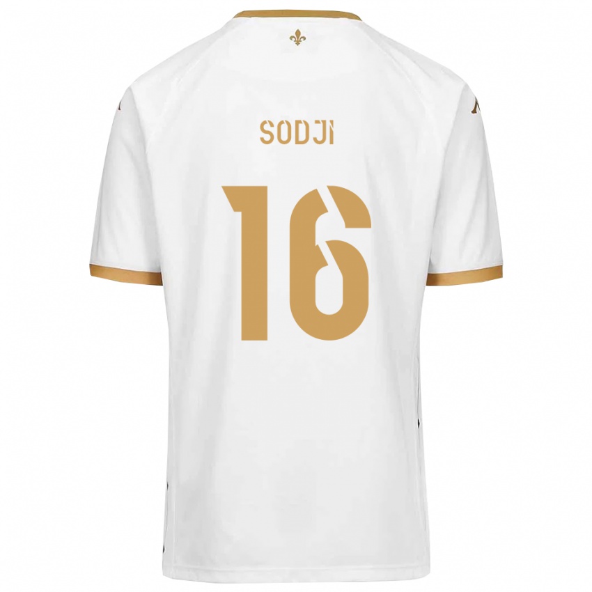 גברים Alexandre Sodji #16 לבן זהב הרחק ג'רזי 2025/26 חולצה קצרה