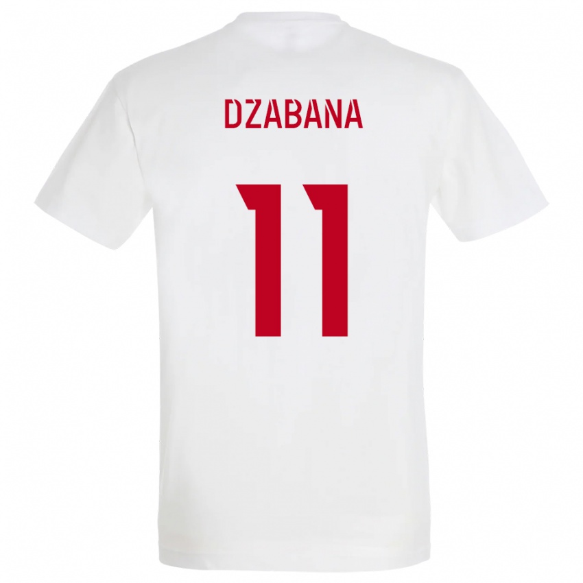 גברים אלאן דזבנה #11 לבן אדום צהוב הרחק ג'רזי 2025/26 חולצה קצרה